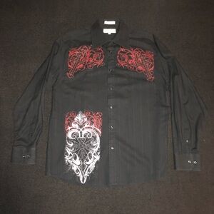 Y2K. Eighty Eight. Button Down. Size Large. Black color.